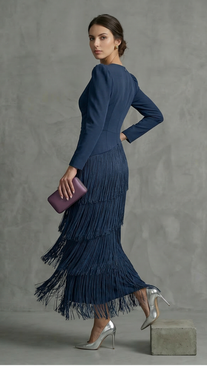 Clara | Abito elegante con frange