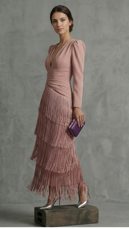 Clara | Abito elegante con frange