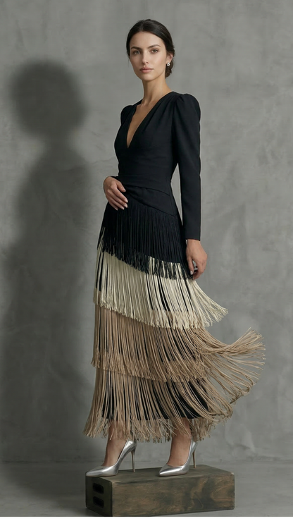 Clara | Abito elegante con frange