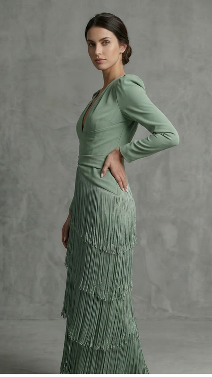 Clara | Abito elegante con frange