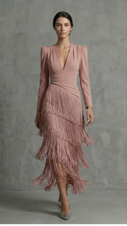 Clara | Abito elegante con frange