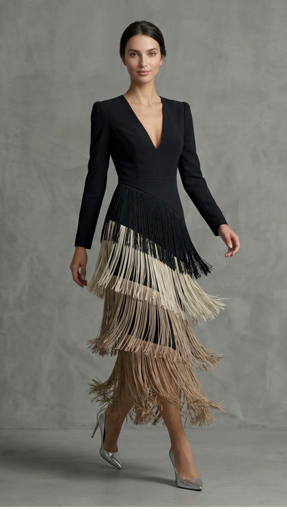 Clara | Abito elegante con frange