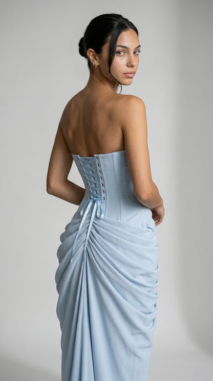 Julie | Mazi Dress - Azzurro