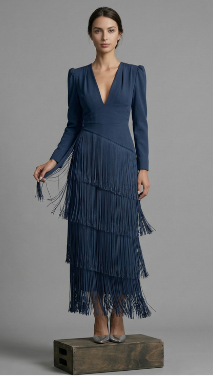 Clara | Abito elegante con frange