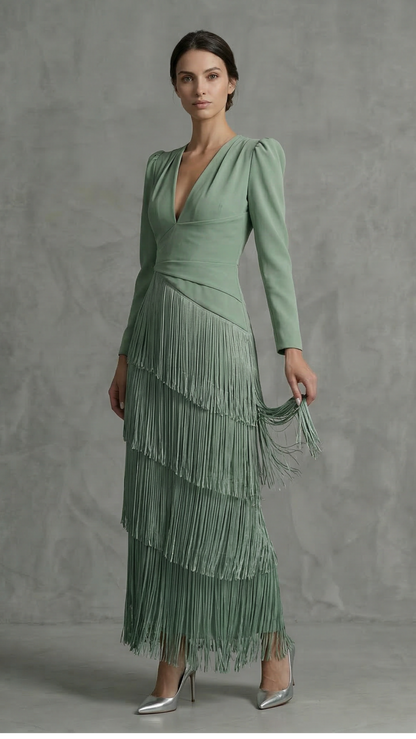 Clara | Abito elegante con frange