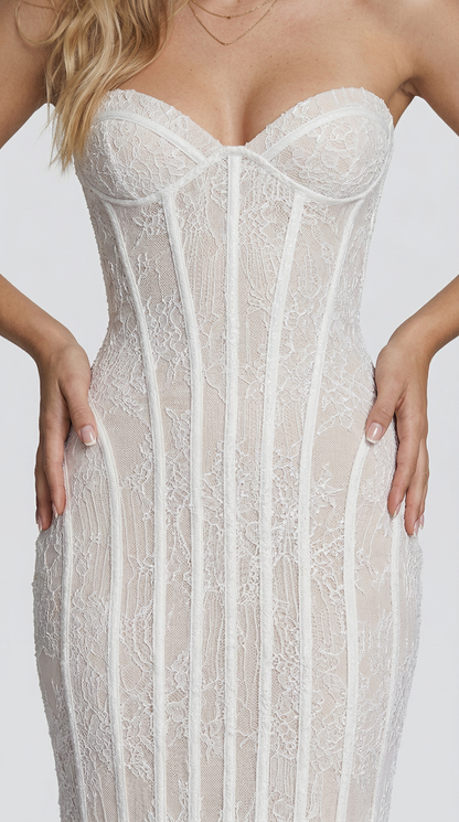 Chloe | Maxii Dress - Pizzo Bianco