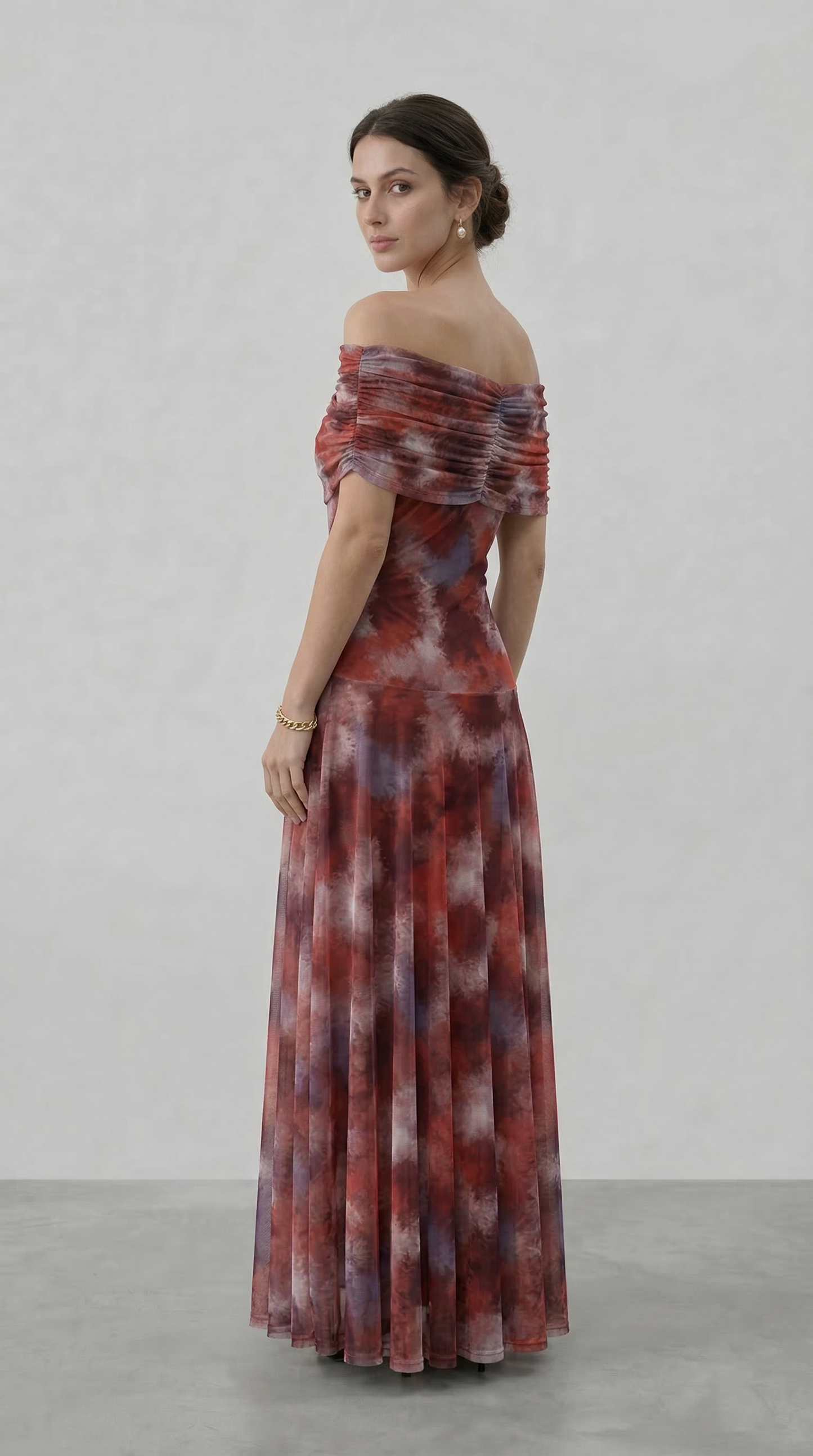 GIORGINA | Abito lungo firmato - Rosso Terra