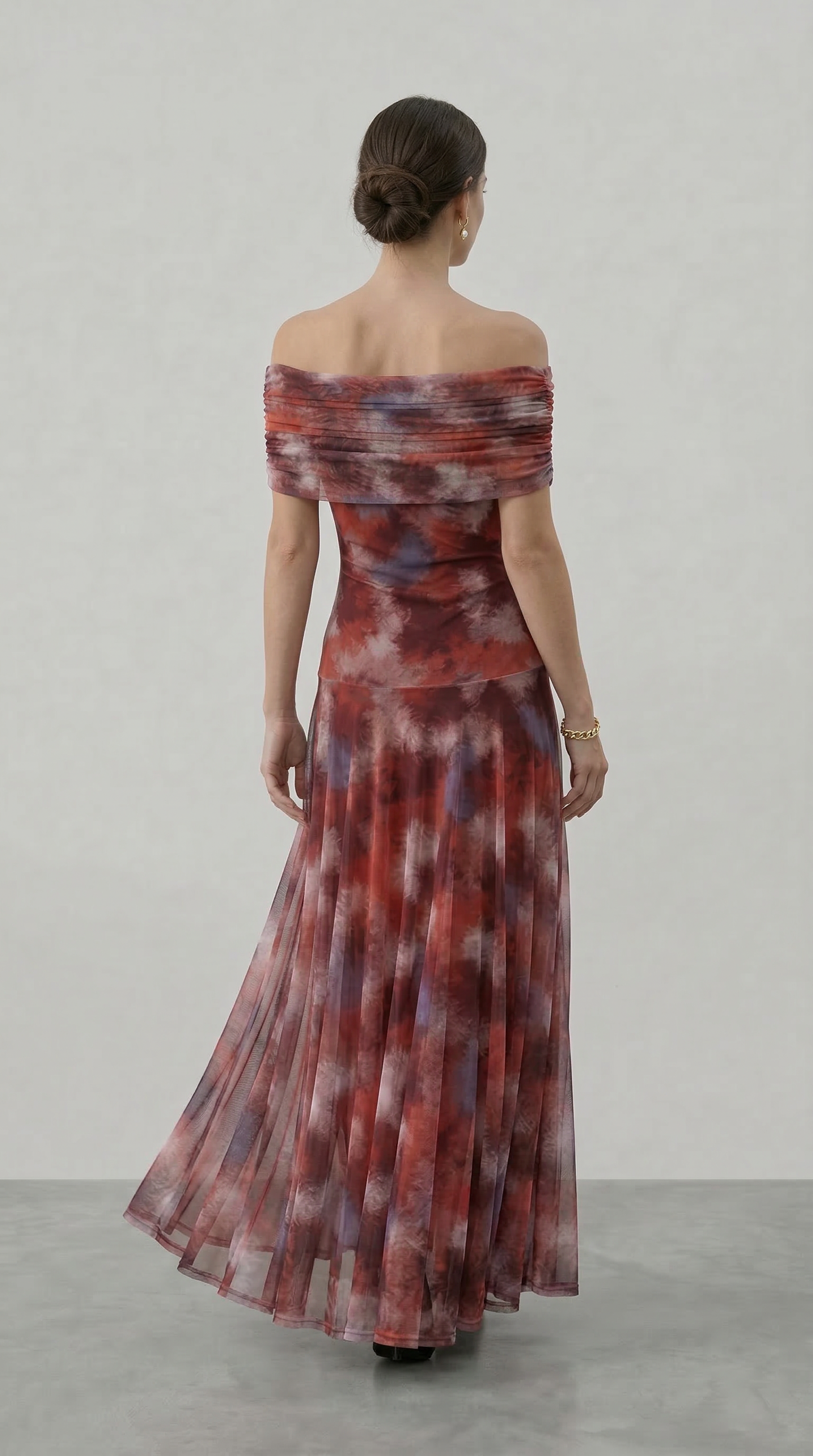 GIORGINA | Abito lungo firmato - Rosso Terra