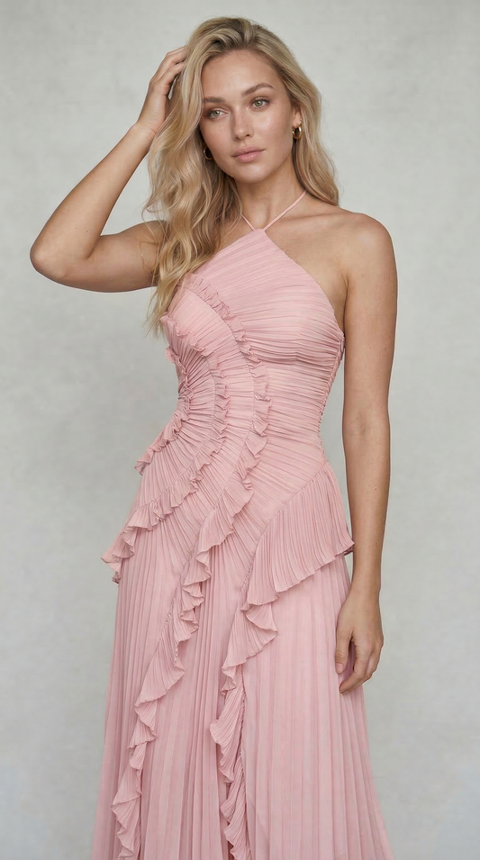 Abito con volant in edizione limitata - Rosa