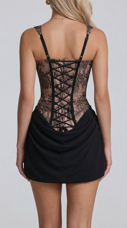 Chloe | Mini Dress - Pizzo nero
