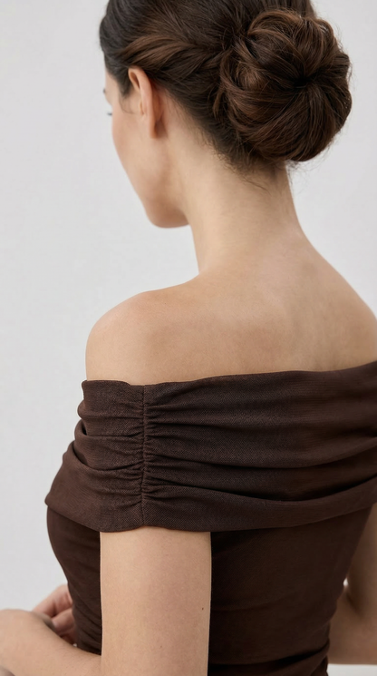 GIORGINA | Abito lungo firmato - Marrone