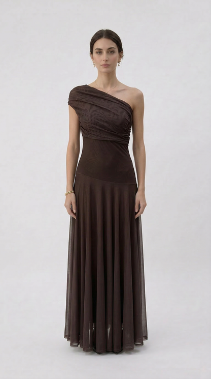 GIORGINA | Abito lungo firmato - Marrone