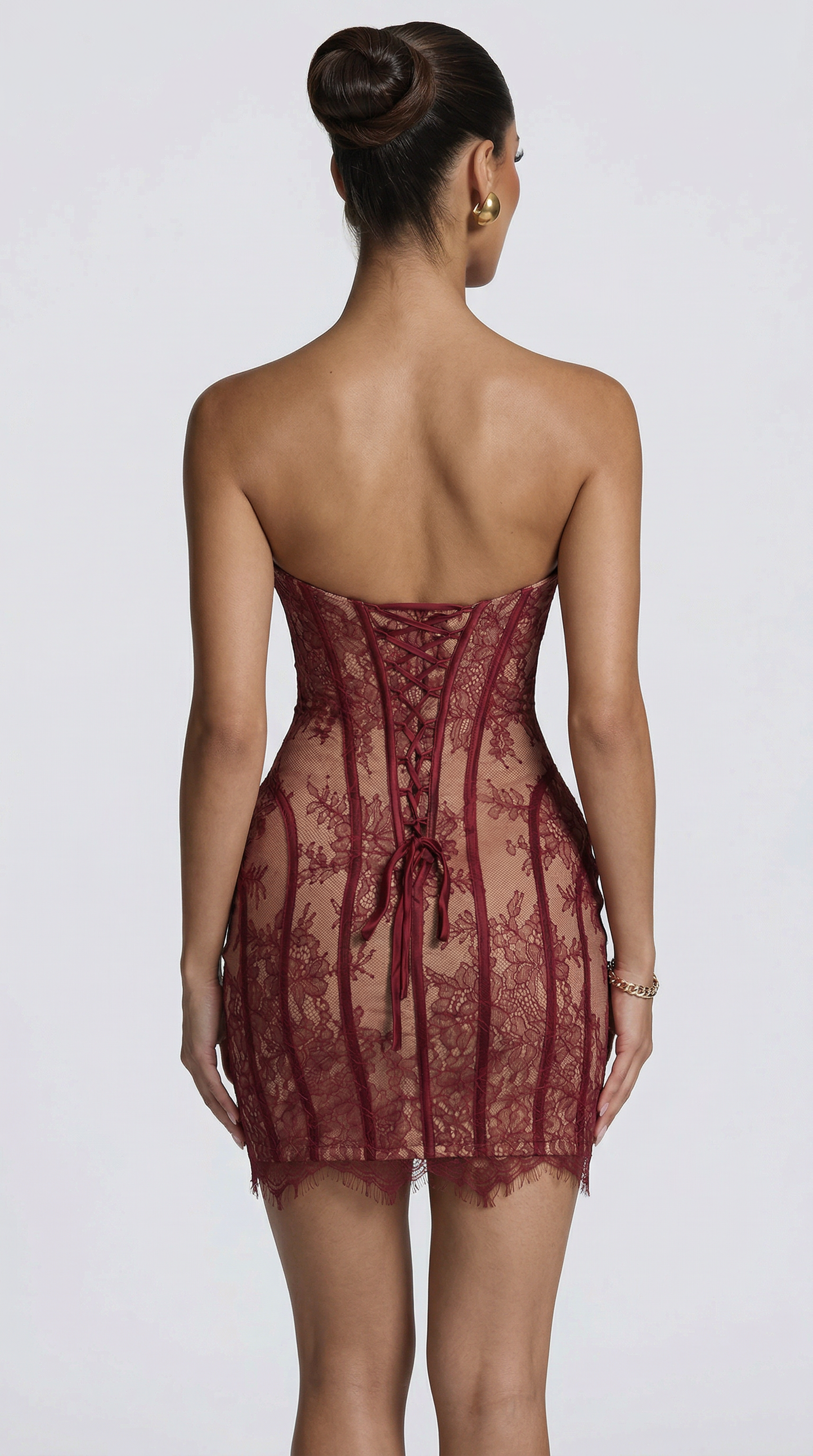 Chloe | Minii Dress - Pizzo bordeaux