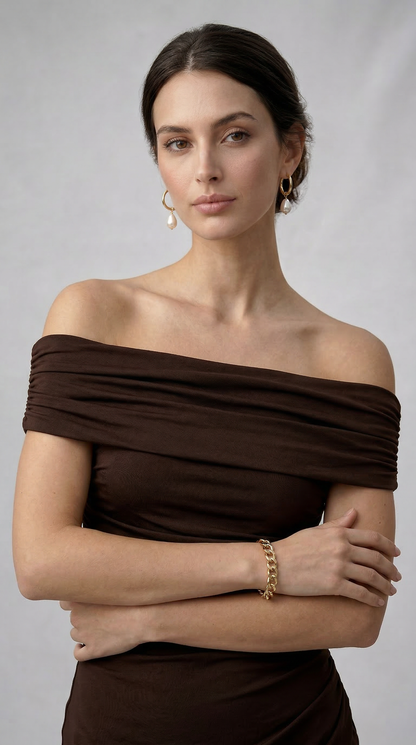 GIORGINA | Abito lungo firmato - Marrone