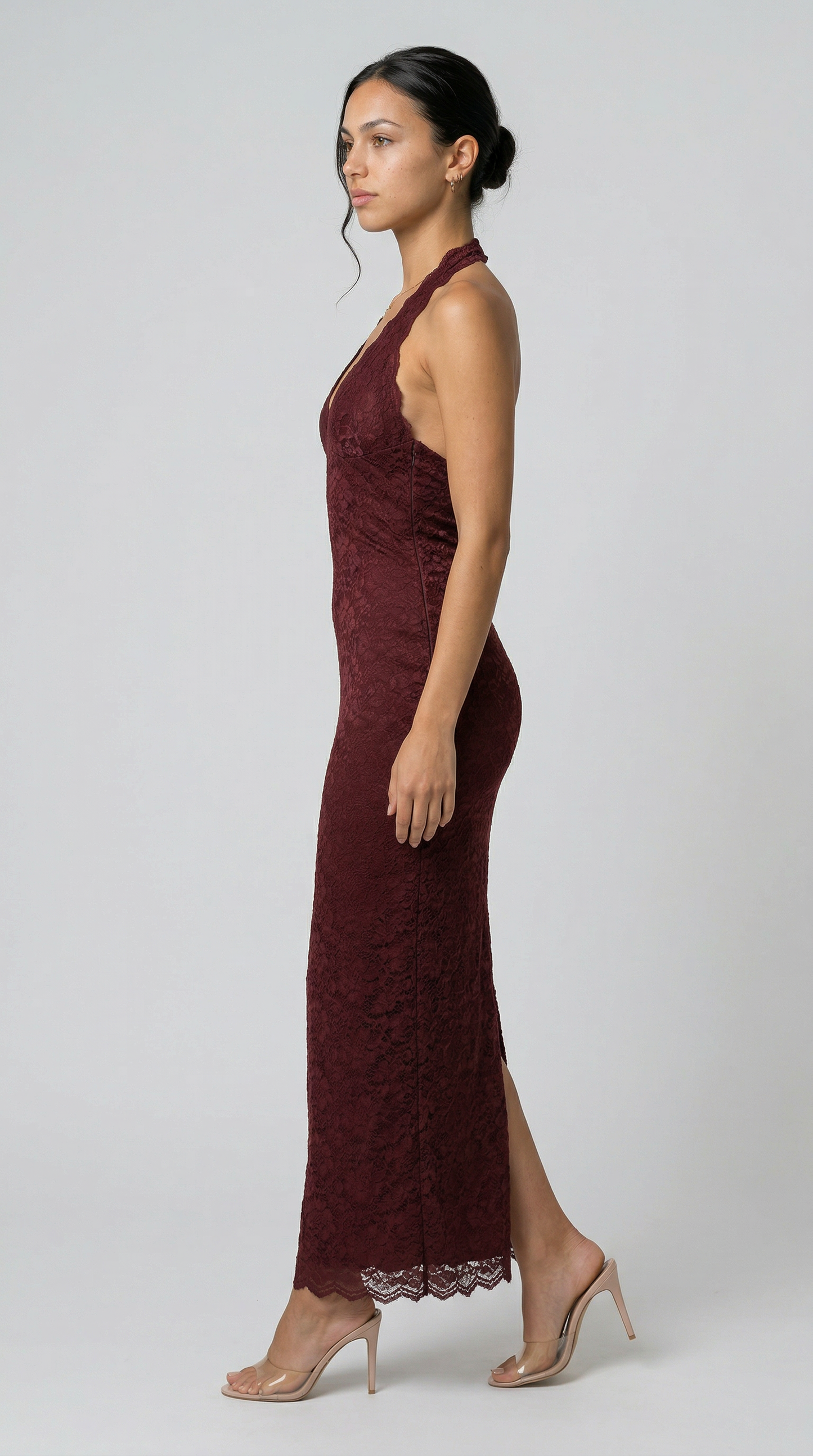 Julie | Lace Me Maxi Dress - Bordeaux