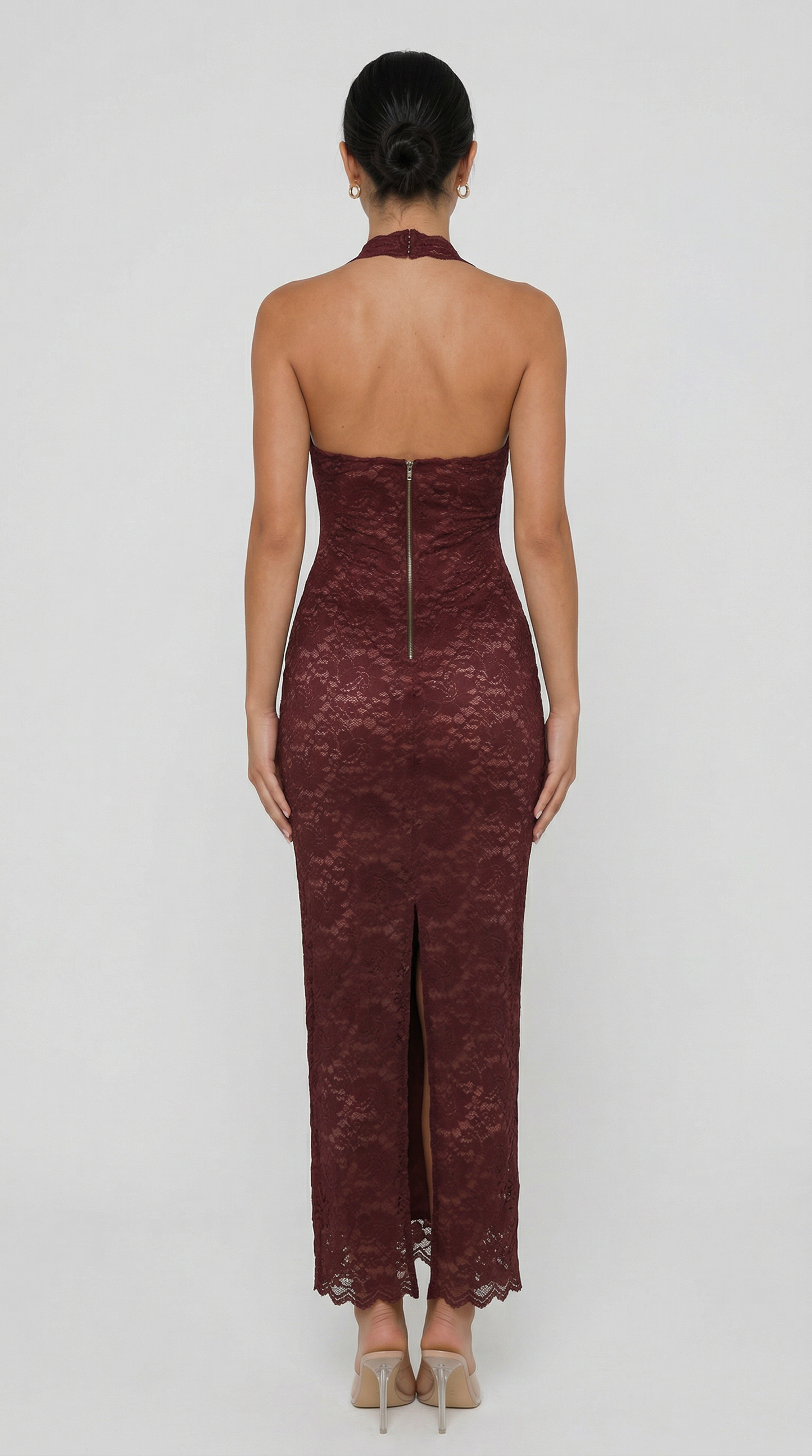 Julie | Lace Me Maxi Dress - Bordeaux