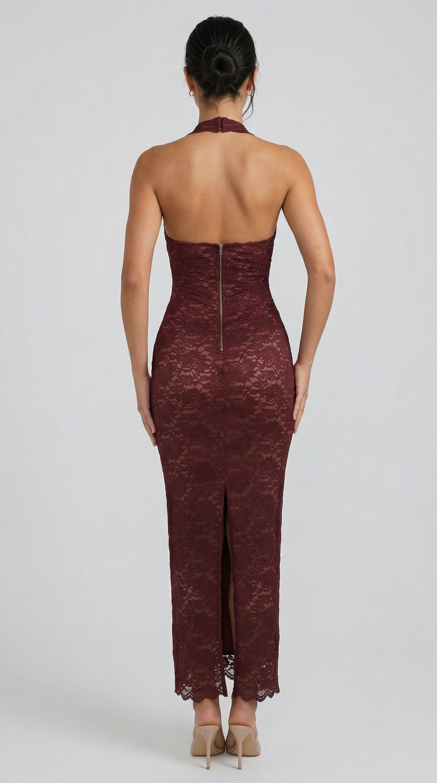 Julie | Lace Me Maxi Dress - Bordeaux