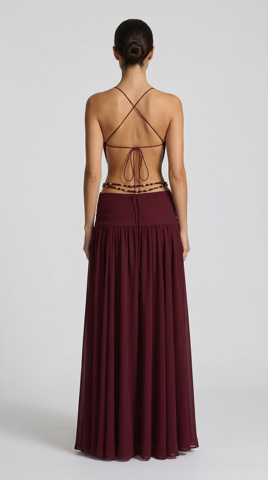 Indianna Maxi Dress - Cherry Lacquer