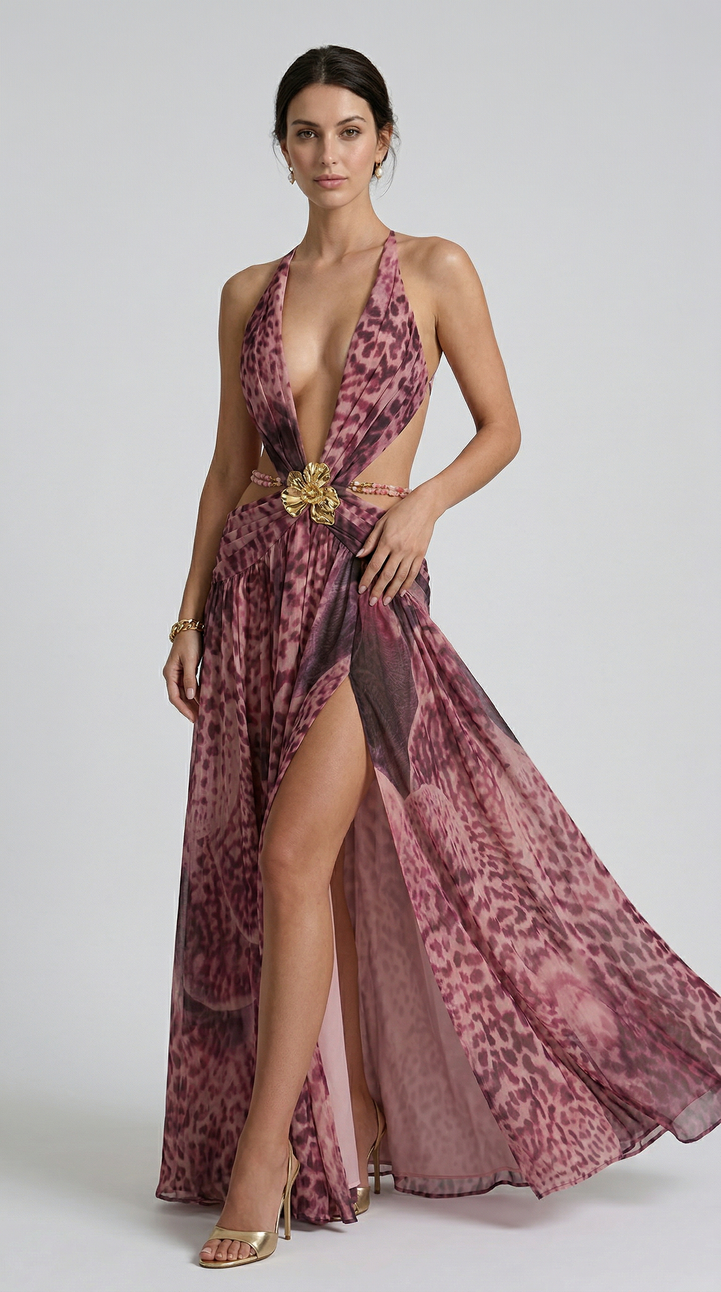 Indianna Maxi Dress - Magenta Orchid Print