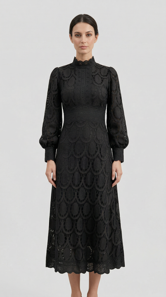 Valentina | Lace Dress - Nero