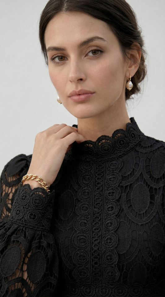 Valentina | Lace Dress - Nero