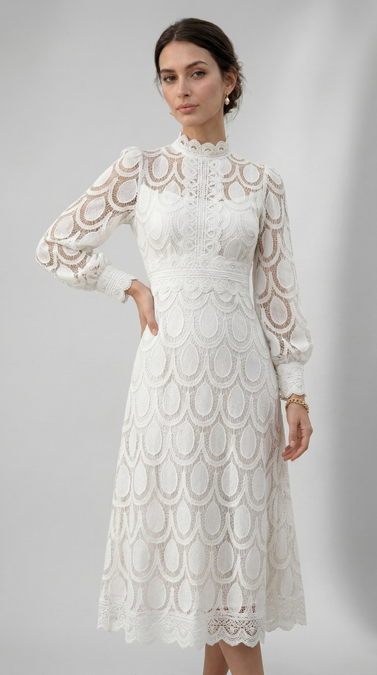 Valentina | Lace Dress - Bianco