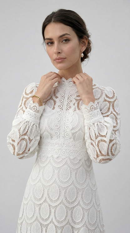 Valentina | Lace Dress - Bianco
