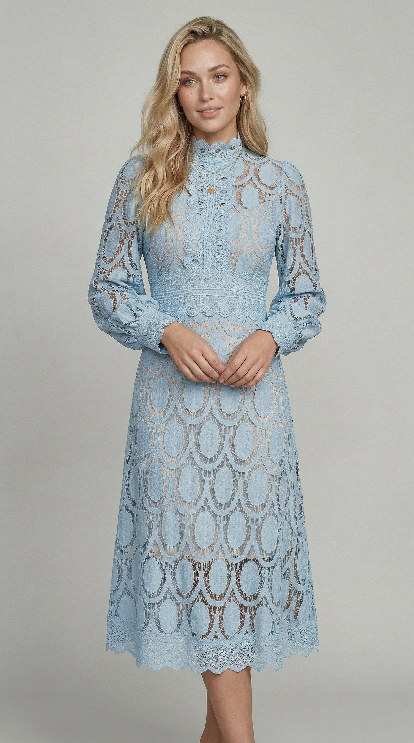 Valentina | Lace Dress - Azurro