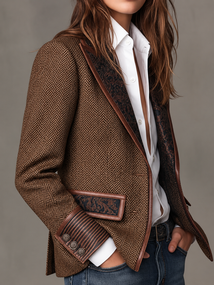 Gisèle — Blazer con inserti chevron stampati, vista 10