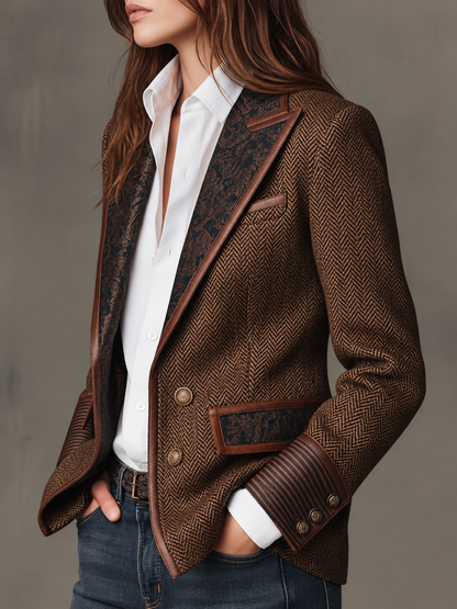 Gisèle — Blazer con inserti chevron stampati, vista 11