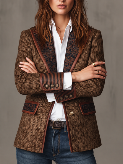 Gisèle — Blazer con inserti chevron stampati, vista 3