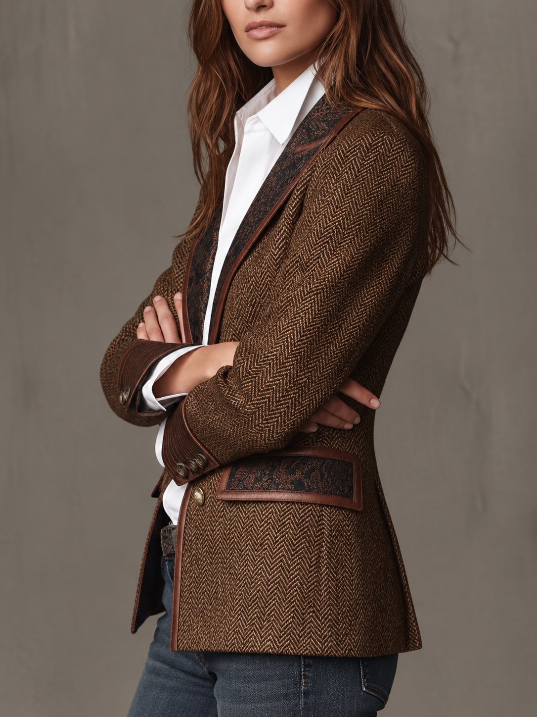 Gisèle — Blazer con inserti chevron stampati, vista 4