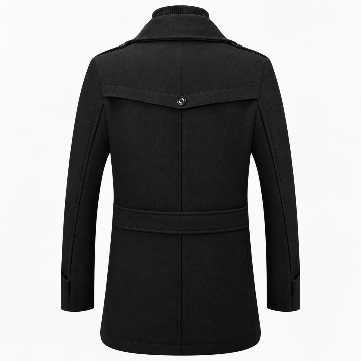 Gkiokas | Cappotto nero, vista posteriore