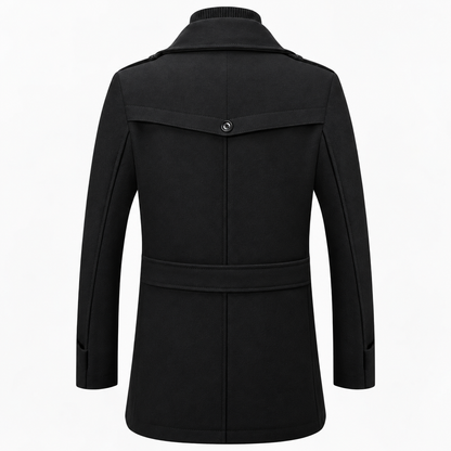 Gkiokas | Cappotto nero, vista posteriore