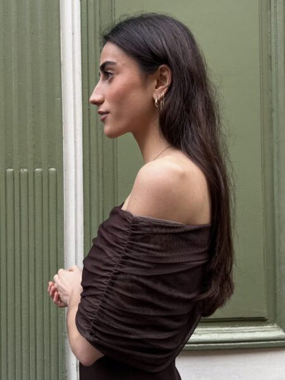 GIORGINA | Abito lungo firmato - Marrone