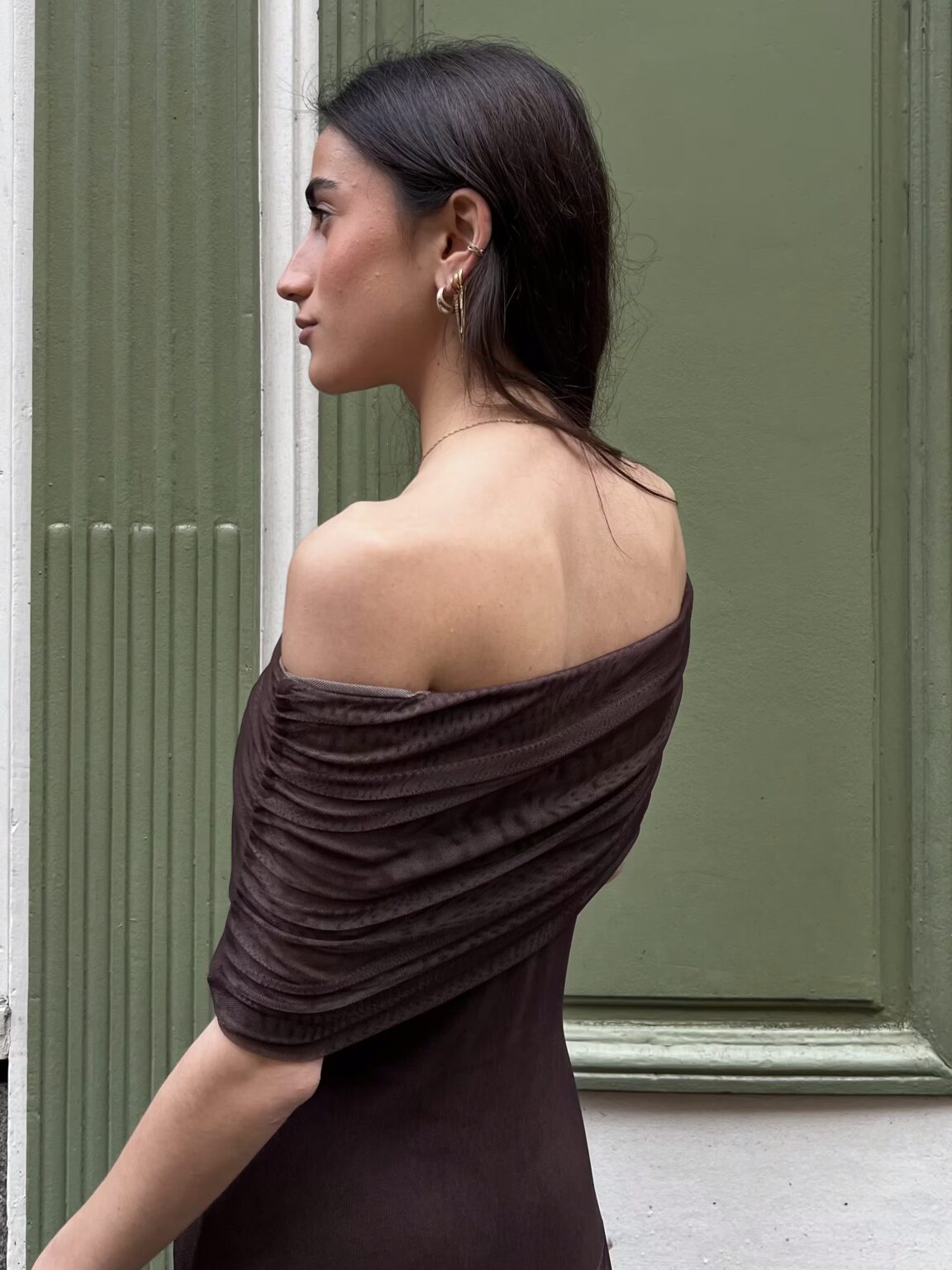 GIORGINA | Abito lungo firmato - Marrone