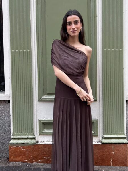 GIORGINA | Abito lungo firmato - Salmone