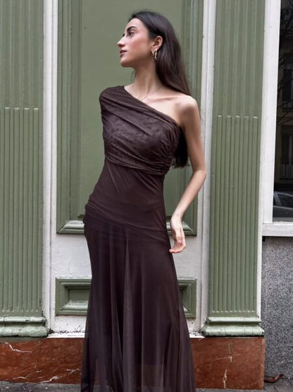 GIORGINA | Abito lungo firmato - Salmone