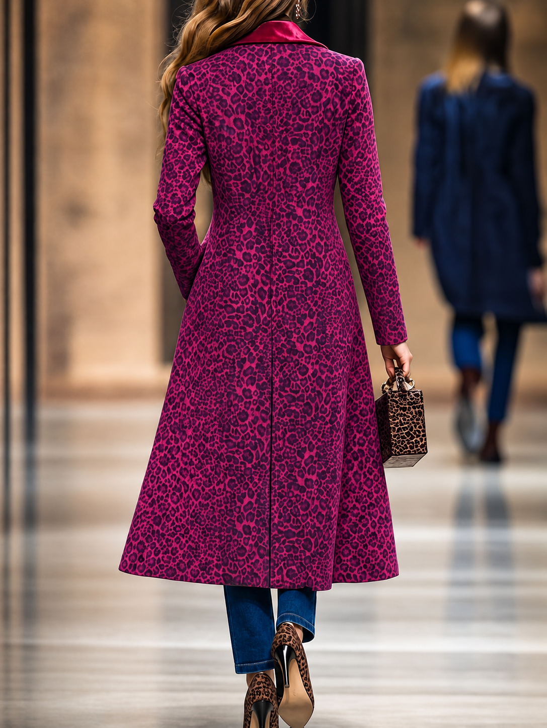 Lavinia, Cappotto lungo con motivo animalier, vista 3