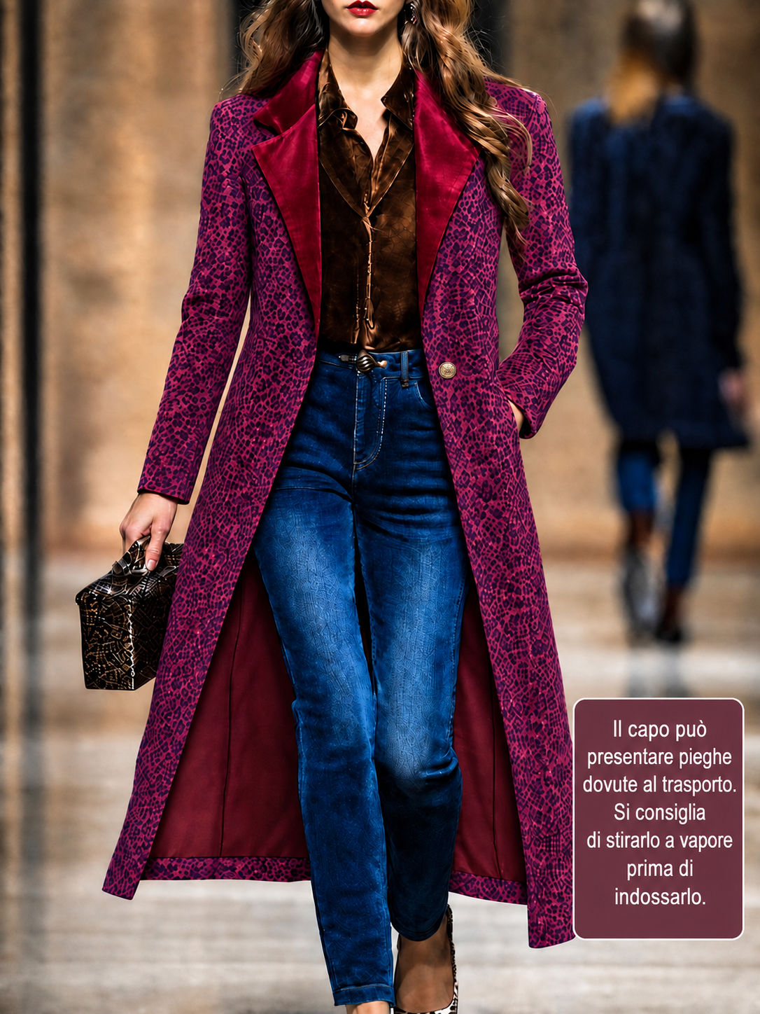 Lavinia, Cappotto lungo con motivo animalier, vista 4