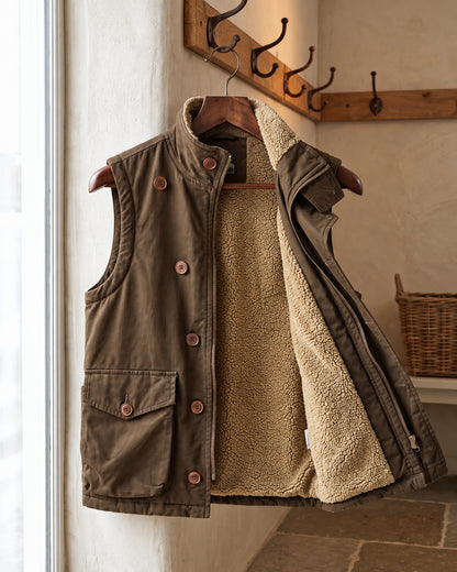 Gilet Lorenzo marrone con interno sherpa