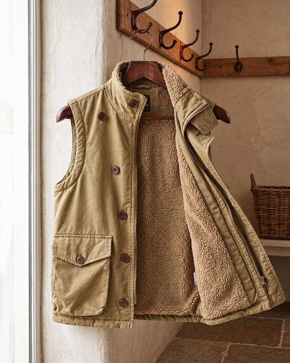 Gilet Lorenzo kaki con interno sherpa