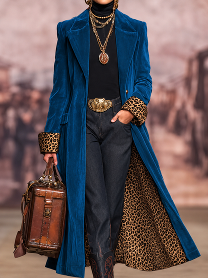 Madison, cappotto lungo con fodera leopardata blu, vista 6