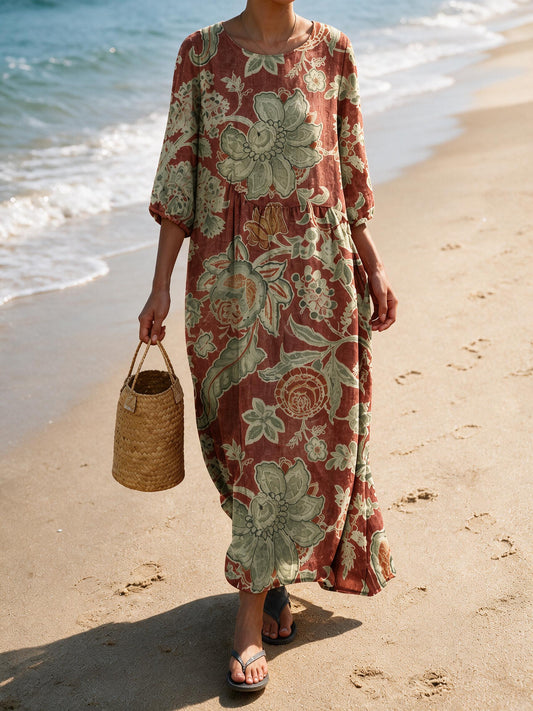 Abito casual da donna con stampa floreale