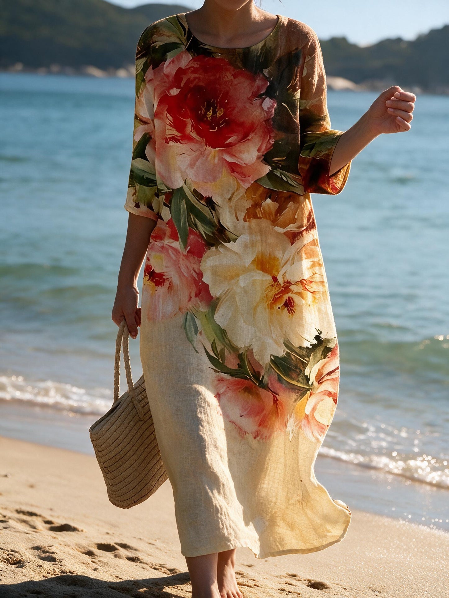 Abito casual da donna con stampa floreale