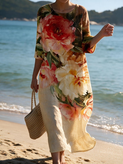 Abito casual da donna con stampa floreale