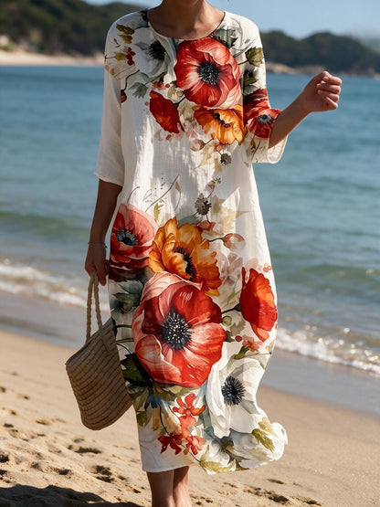 Abito casual da donna con stampa floreale