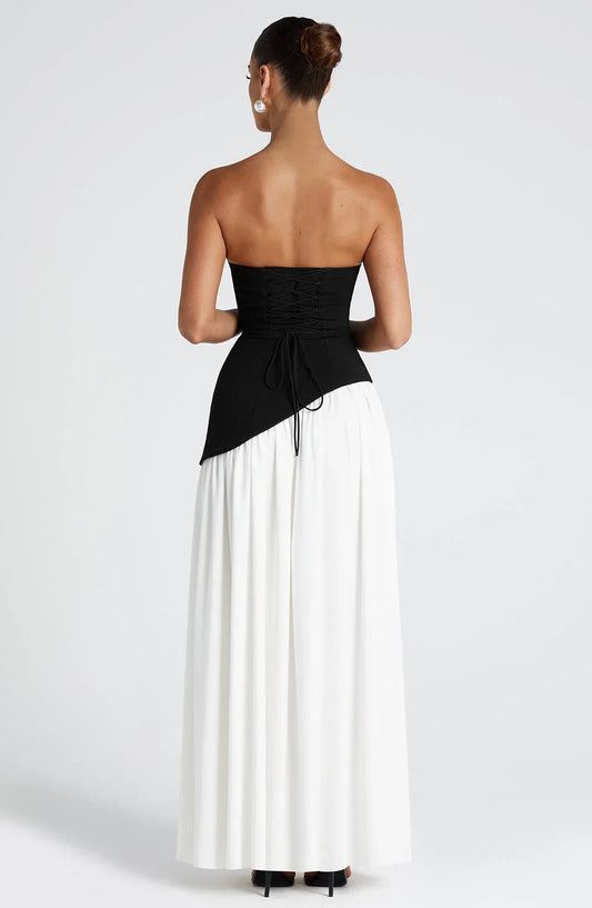 Aura Maxi Abito - Nero-Blanc