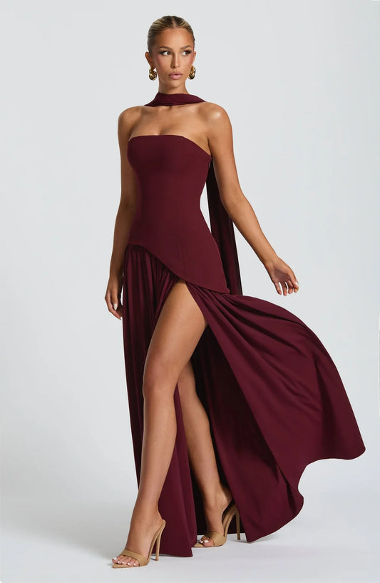 Aura Maxi Abito - Bordeaux