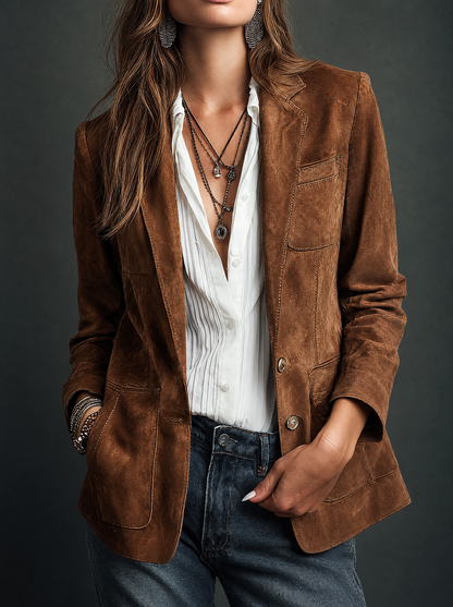 Marcelle — Blazer marrone vintage, vista 1
